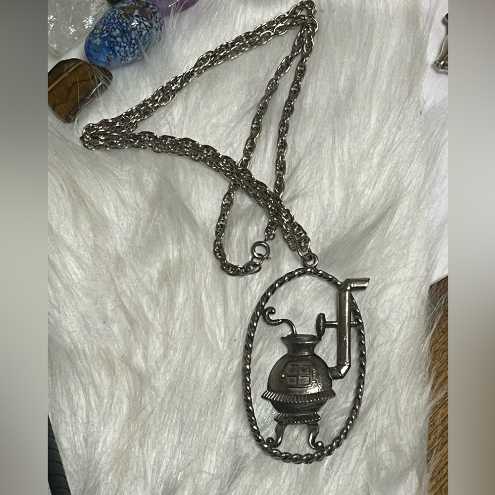 Vintage Potbelly Stove Necklace
